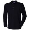 Long sleeve cotton polo shirt Navy
