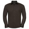 Long sleeve easycare fitted shirt Chocolate