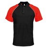 Polo base ball contrast polo shirt Black/ Light Grey/ Red