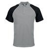 Polo base ball contrast polo shirt Slate Grey/ Light Grey/ Black