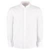 Mandarin collar fitted shirt long sleeve White