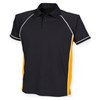 Piped performance polo Black/ Amber/ White