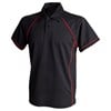 Piped performance polo Black/ Red