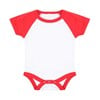 Essential short-sleeved baseball bodysuit LW502WHRD03 White/  Red