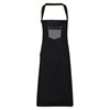 Division waxed-look denim bib apron with faux leather PR136BKDE Black Denim