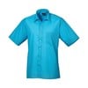 Short sleeve poplin shirt Turquoise