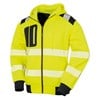 Recycled robust zipped safety hoodie R503X Fluorescent Yellow/ Black