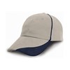 Heavy brushed cotton cap with scallop peak and contrast trim Putty / Navy