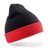 Recycled black compass beanie RC930 Black/Red
