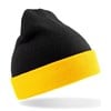 Recycled black compass beanie RC930 Black/Yellow