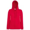 Lady-fit lightweight hooded sweatshirt jacket Red