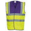 Hi-vis 2-band-and-braces waistcoat (HVW100) Purple Yoke/Yellow