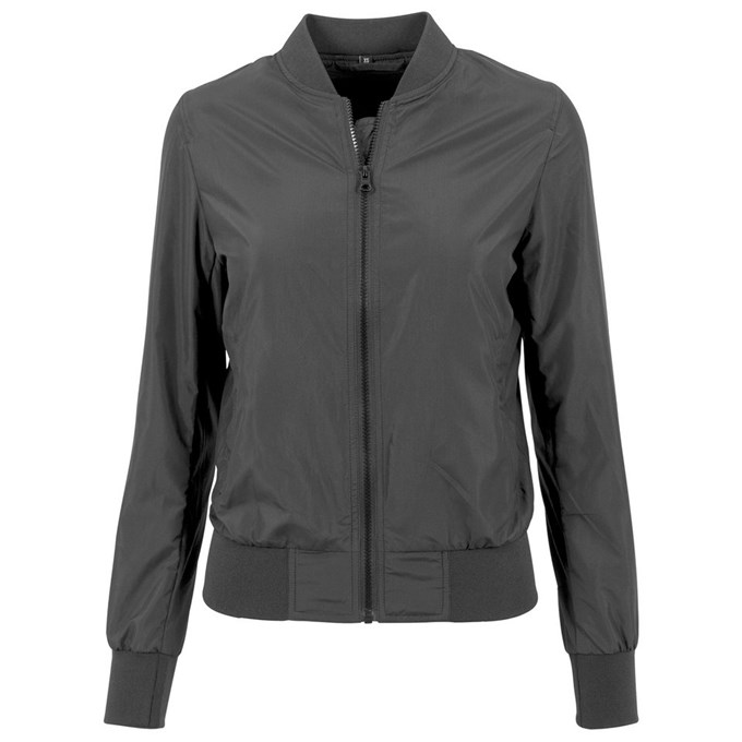 Build Your Brand Women's Nylon Bomber Jacket BY044