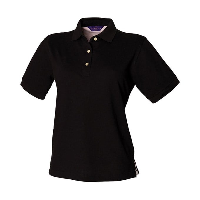Women's classic cotton piqué polo shirt Black
