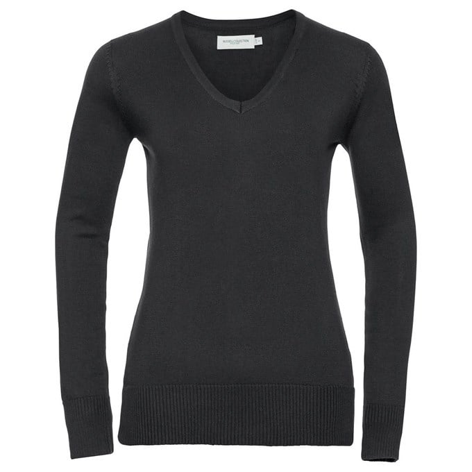 Women's v-neck knitted sweater Black