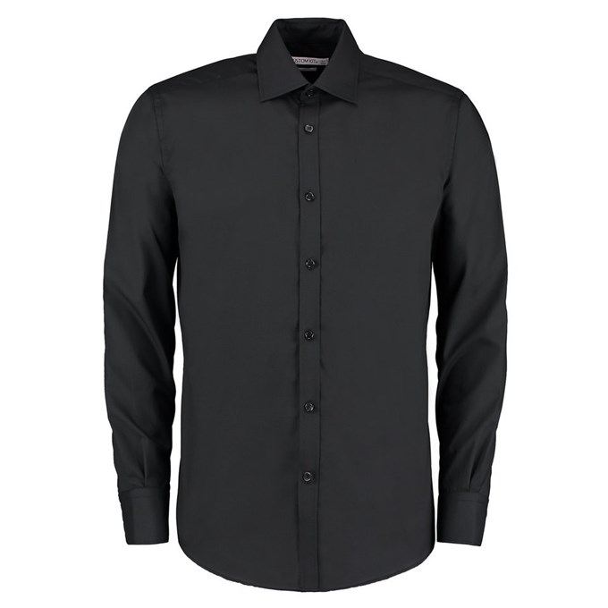 Business shirt long-sleeved (slim fit) KK192BLAC14.0 Black