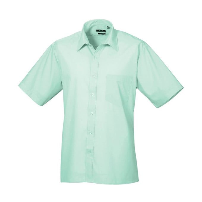 Short sleeve poplin shirt Aqua