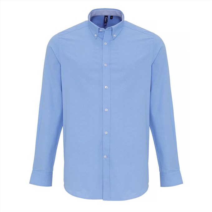 Premier Men's Cotton-Rich Oxford Striped Shirt PR238