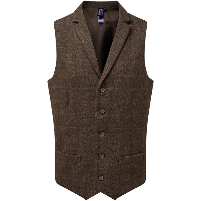 Premier Men's Herringbone Waistcoat PR625 PR625