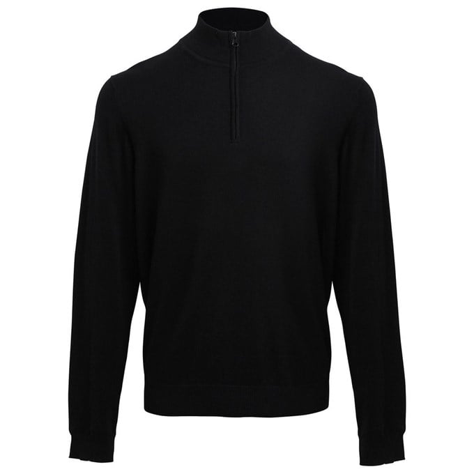 ¼ zip knitted sweater PR695BLAC2XL Black