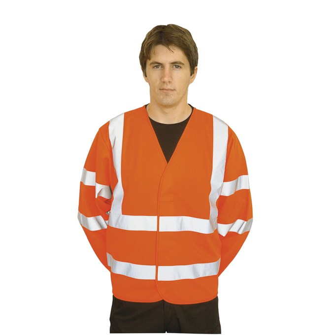 Portwest High Visibility Two Band & Brace Safety Work Jacket -Orange