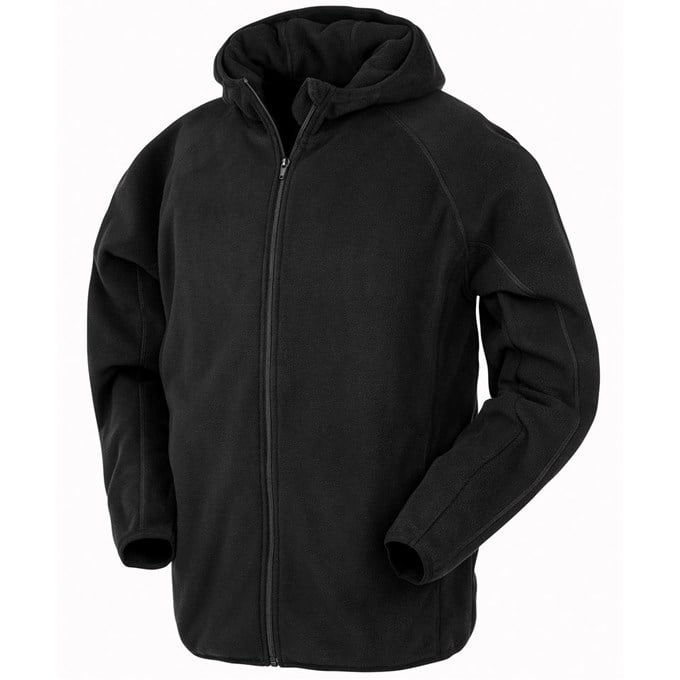 Recycled hooded microfleece jacket R906X Black