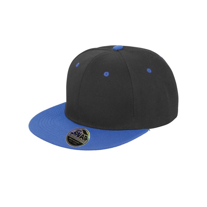 Core Bronx original flat peak-snapback dual colour cap Black/Azure