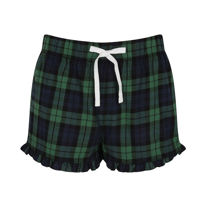 Women's tartan frill shorts SK082NYGC2XS Navy /   Green Check